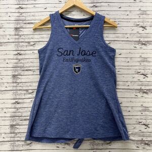 San Jose Earthquakes Fanatics Tank Top Slit Back Women's Size XS Blue MLS Soccer